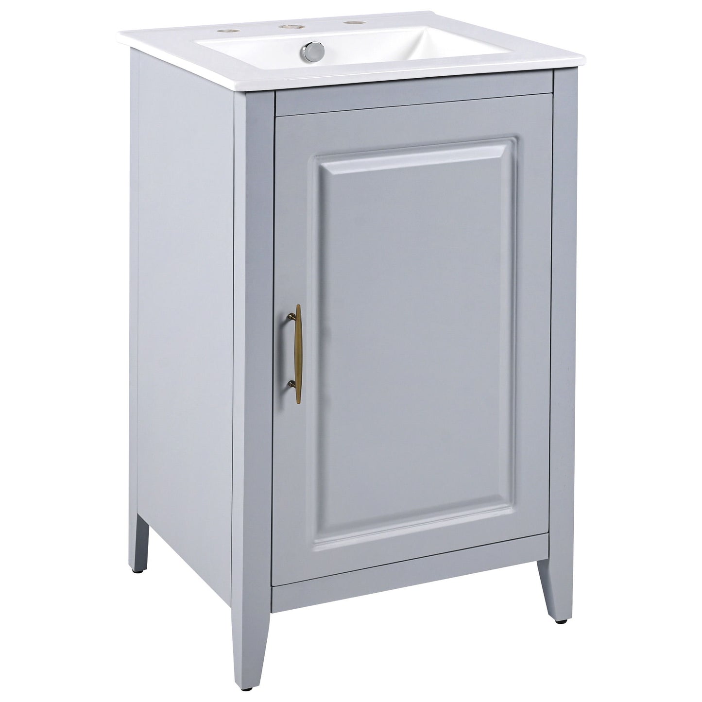 Modern 20.3" Bathroom Vanity With Sink And Functional Storage - Gray
