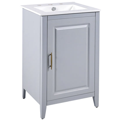 Modern 20.3" Bathroom Vanity With Sink And Functional Storage - Gray
