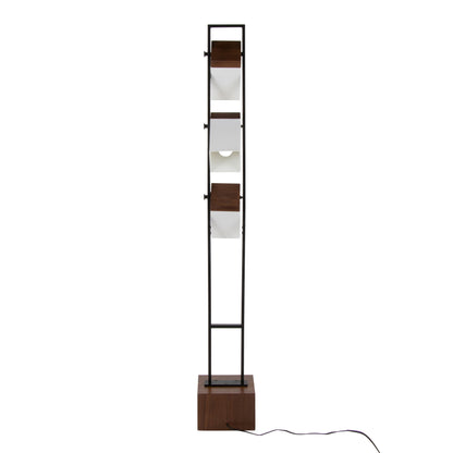 Bento - Contemporary Floor Lamp - Black / Walnut / White