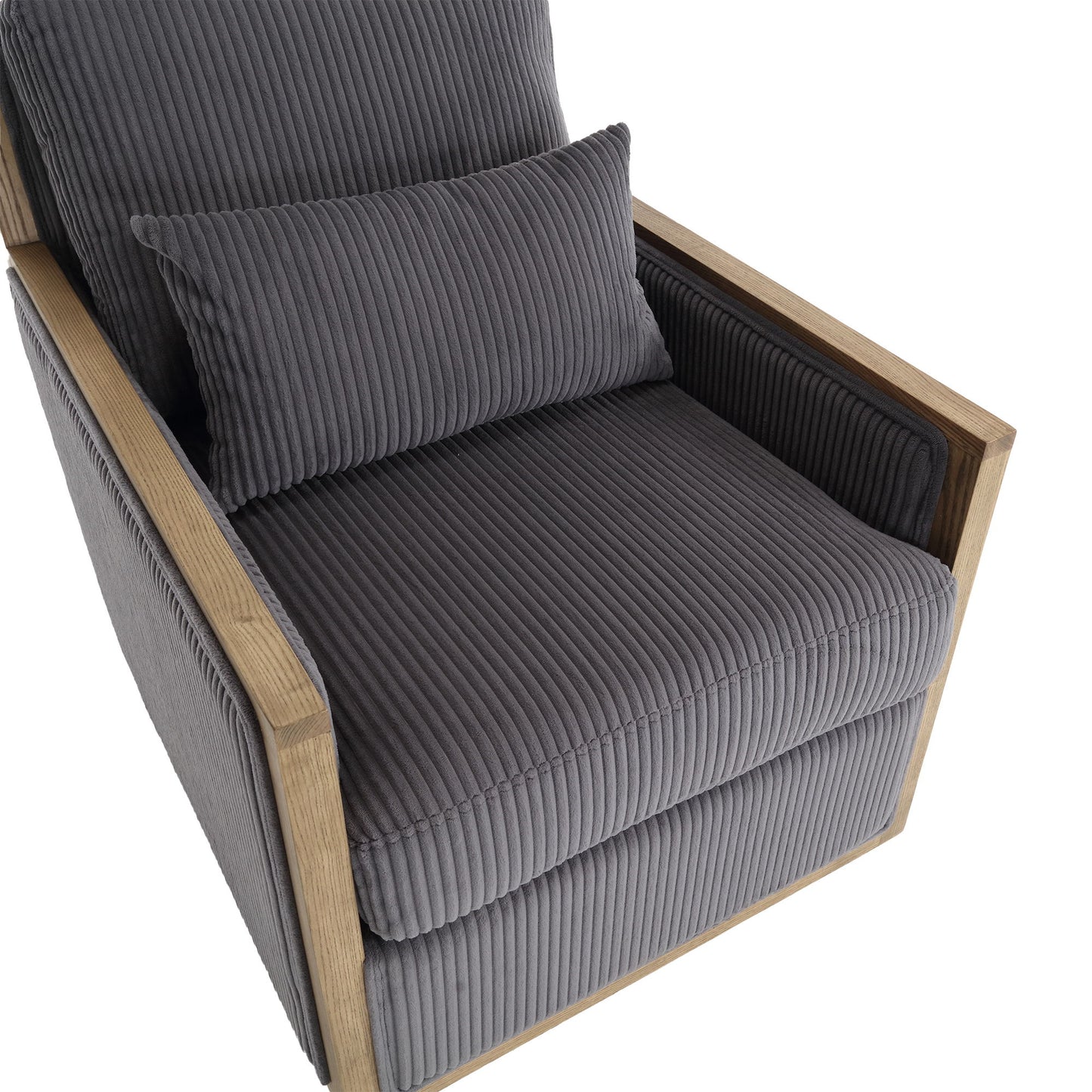 Swivel Barrel Chair, Comfy Accent Sofa Chair With 360 Degree Rotation And Hardwood Frame - Dark Gray