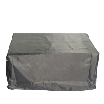 Aluminum Rectangle Fire Table With Fire Glass And Cover - Antique Bronze