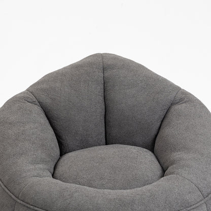 Bedding Bean Bag Sofa Chair High Pressure Foam Bean Bag Chair Adult Material With Padded Foam Padding Compressed Bean Bag With Footrest - Gray