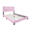 Velvet Upholstered Bed Frame With Adjustable Features, Teenage Girl's Favorite Collection - Pink