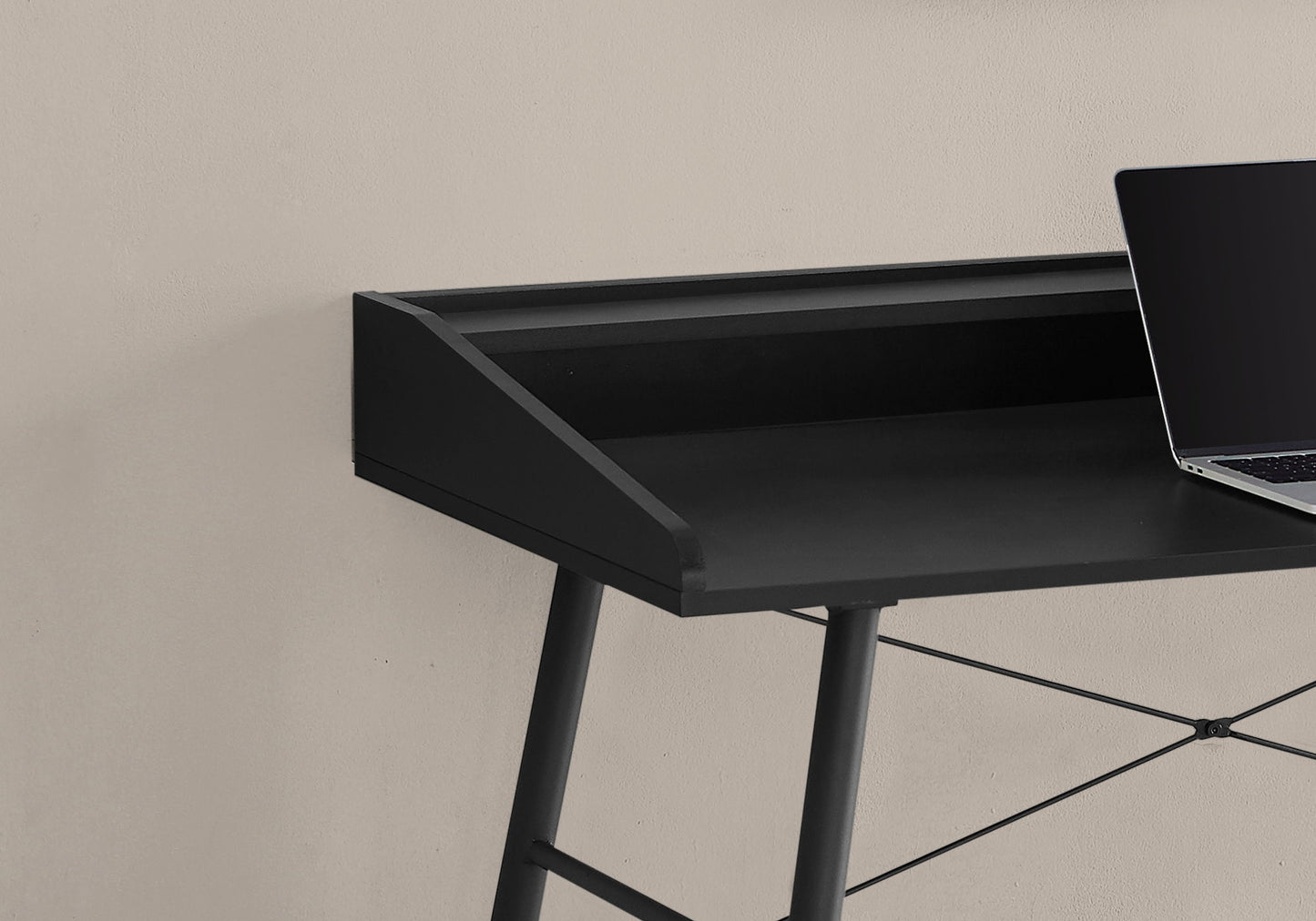 Computer Desk For Home Office, Laptop, Storage Shelves, Contemporary - Black
