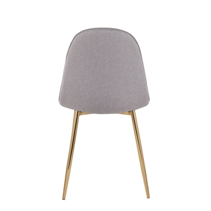 Pebble - Contemporary Chair (Set of 2) - Gold / Light Gray