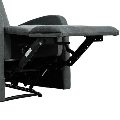 Modern Manual Recliner, Home Theater Chair With Adjustable Backrest For Living Room - Charcoal