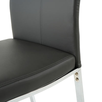 Modern Dining Chair (Set of 2), Upholstered With Cloth And Electroplated Metal Legs For Home Furniture - Charcoal Gray