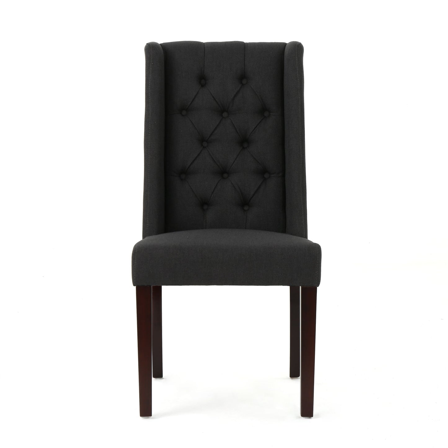 Contemporary Dining Chair (Set of 2) With Tufted Design - Charcoal