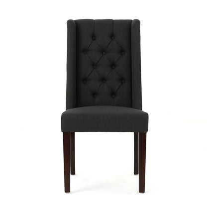 Contemporary Dining Chair (Set of 2) With Tufted Design - Charcoal