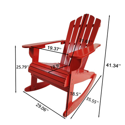 Reclining Outdoor Rocking Adirondack Chair - Red