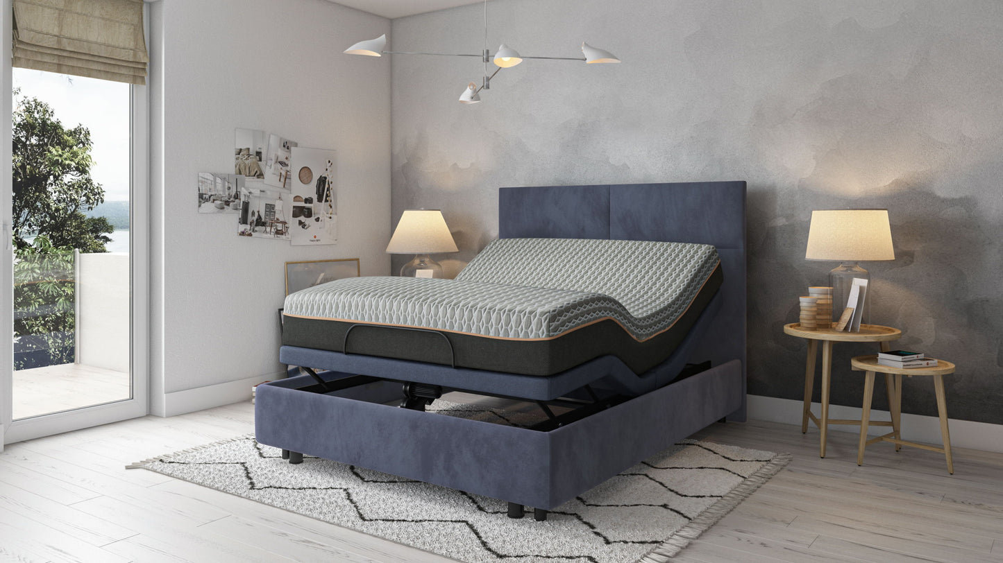 Copper Lux Hybrid - 12" Queen Mattress With Copper Infused Contouring Memory Comfort Layer And Supportive Coil System - Black / Gray