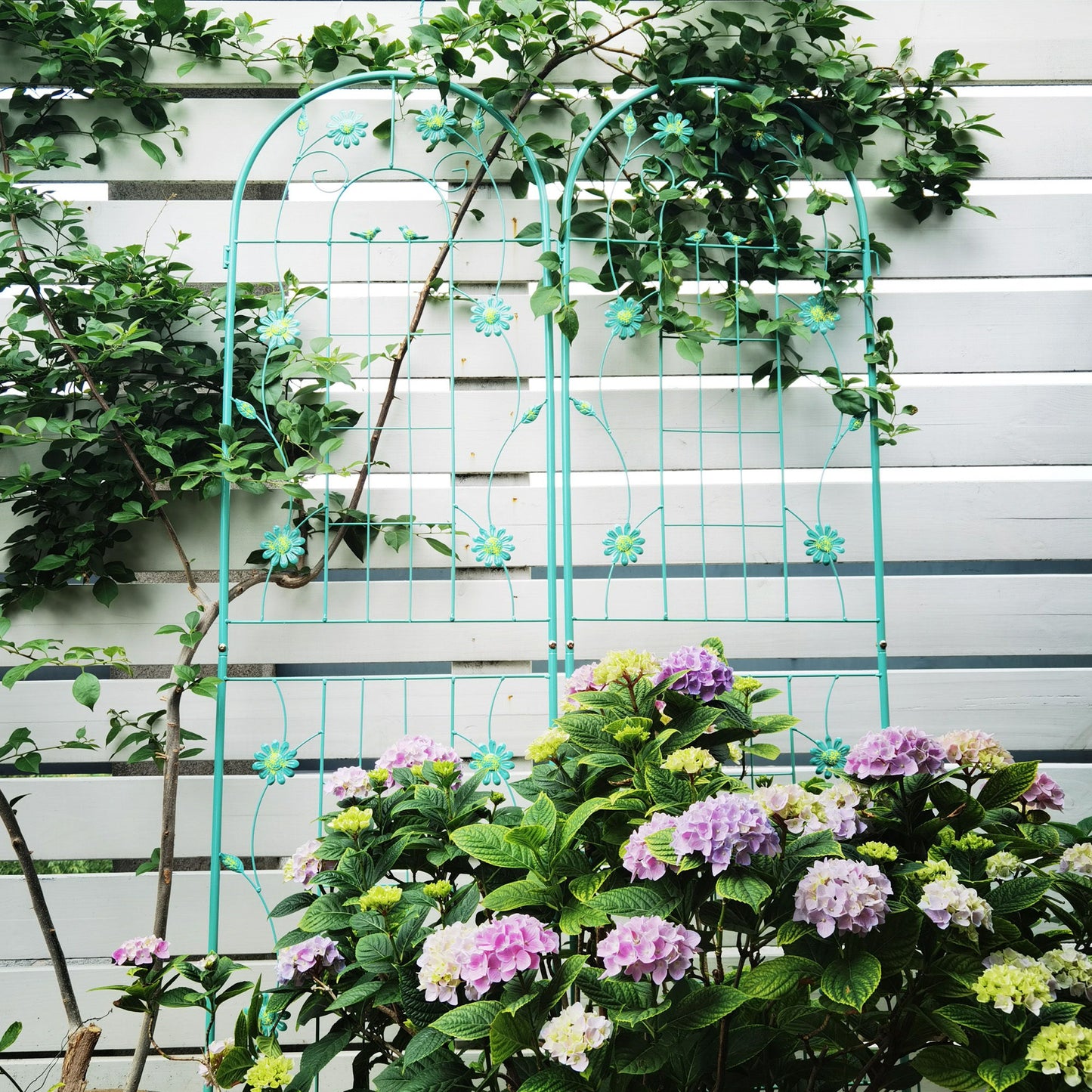 4 Pack Metal Garden Trellis Rustproof Trellis For Climbing Plants Outdoor Flower Support - Green
