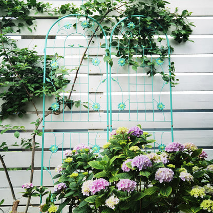 2 Pack Metal Garden Trellis Rustproof Trellis For Climbing Plants Outdoor Flower Support - Green