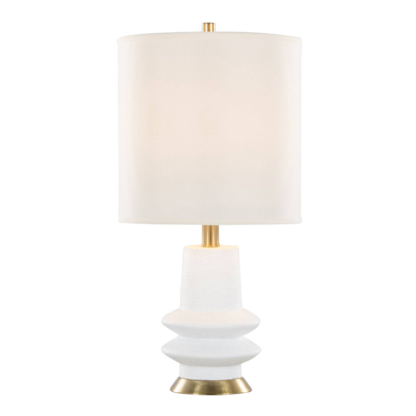 Lloyd - Contemporary Table Lamp (Set of 2) - Sanded Matte White / Modern Brass / White