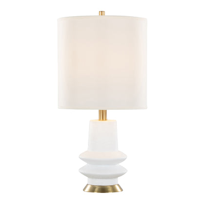 Lloyd - Contemporary Table Lamp (Set of 2) - Sanded Matte White / Modern Brass / White