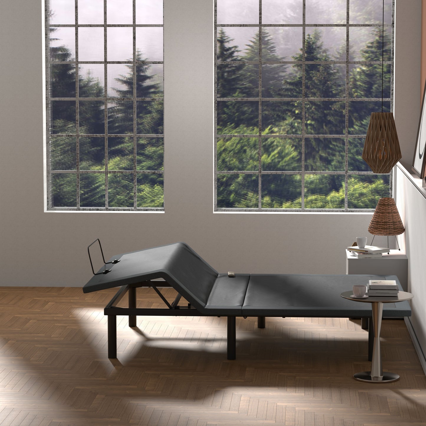 Btx4 - Queen Adjustable Bed Base With Head And Foot Position Adjustment - Black / Gray