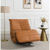 Talmon - Synthenic Leather Glider Recliner With Swivel - Orange