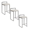 Fuji - Contemporary Stackable Counter Stool (Set of 3) - Black / Light Gray