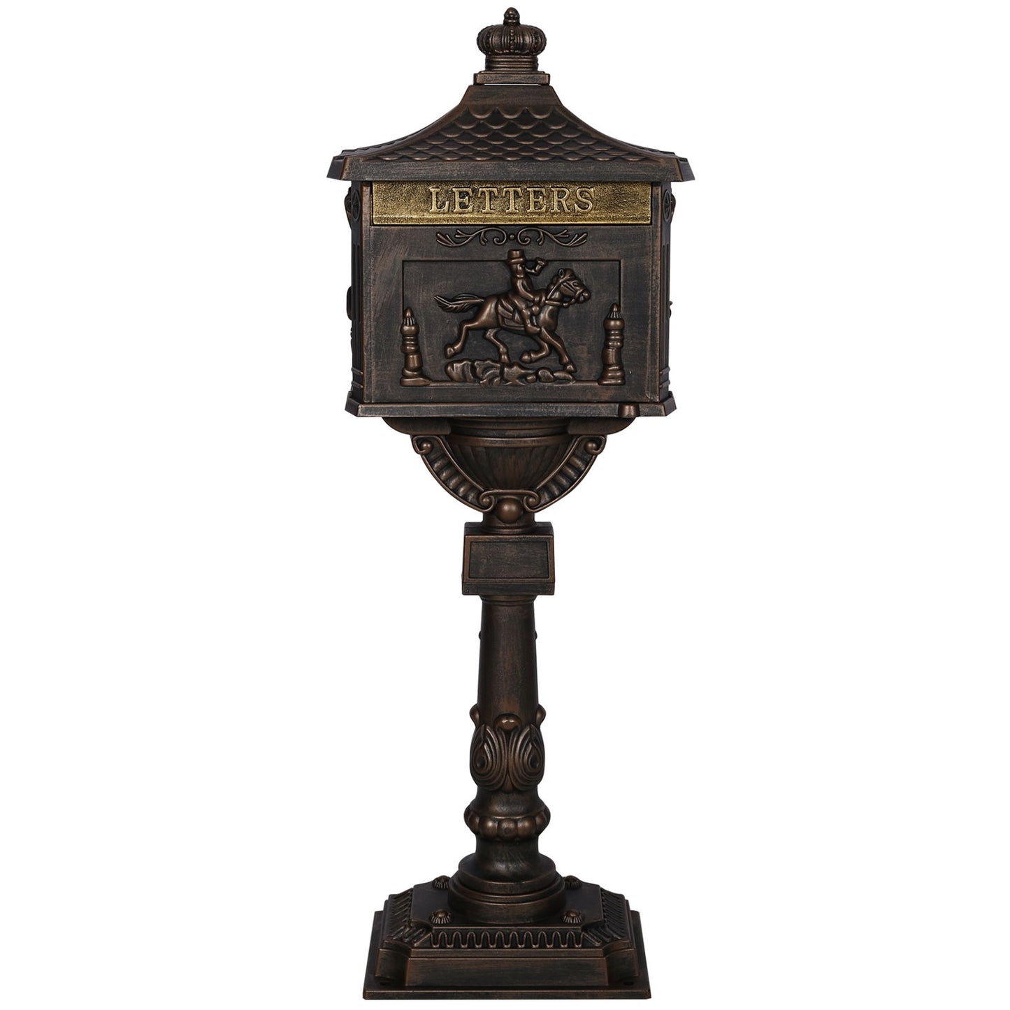Cast Aluminum Mail Box, Postal Box, Mailbox - Bronze