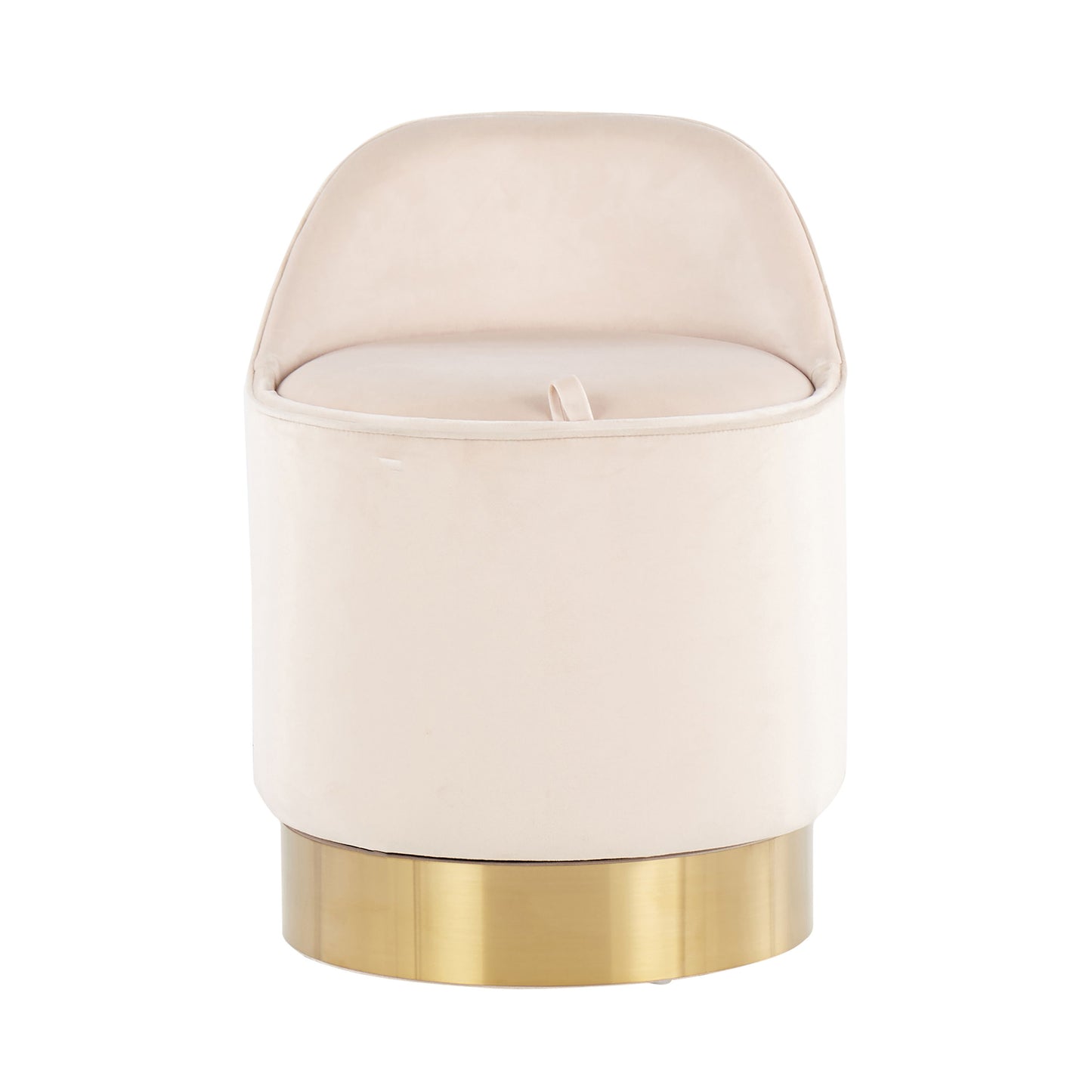 Marla - Contemporary / Glam Vanity Stool - Gold / Cream