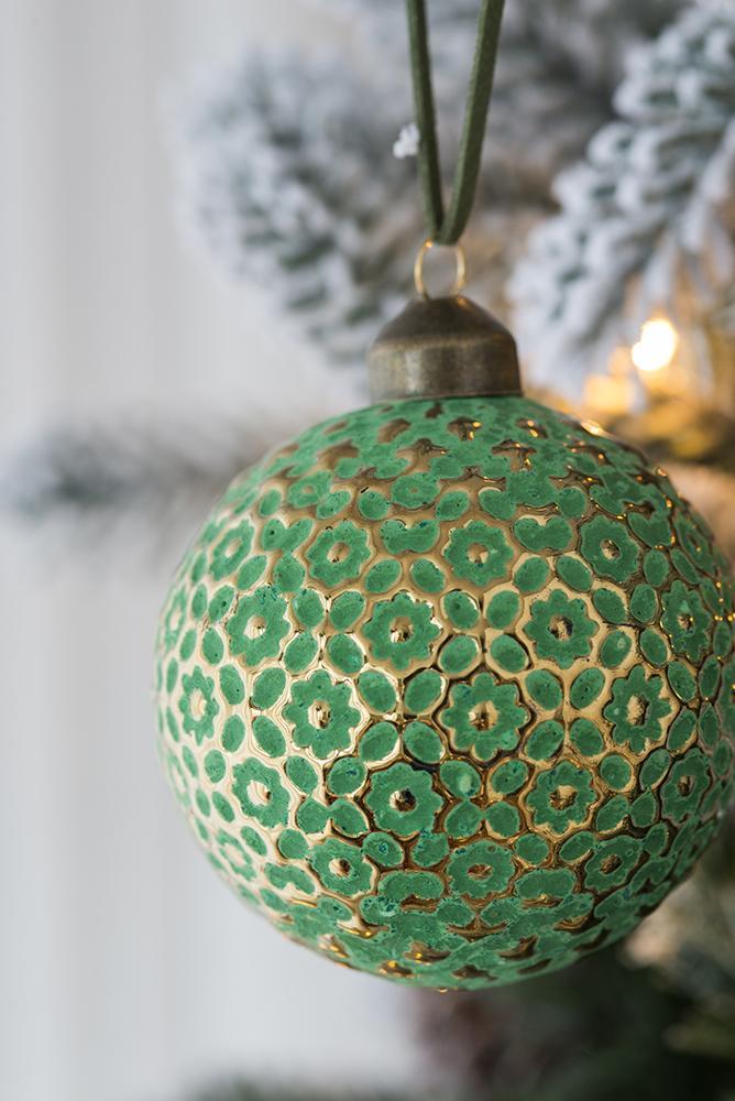 Christmas Ball Ornaments, Glass Decorative Hanging Ball Christmas Tree Ornaments For Holiday Party Decorations (Set of 12) - Green