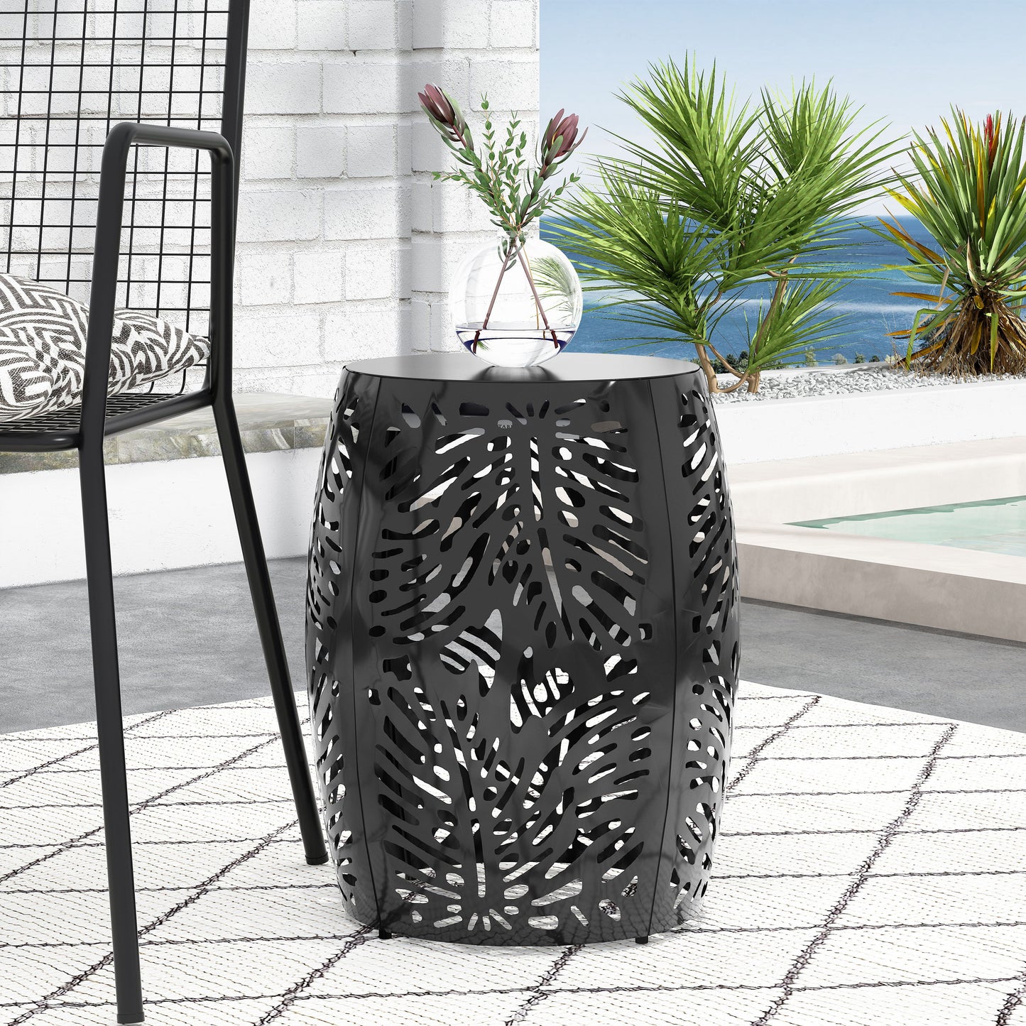 Metal, End Table Large - Black