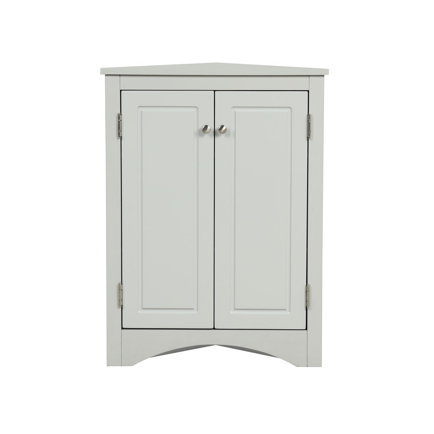 Triangle Bathroom Storage Cabinet With Adjustable Shelves, Freestanding Floor Cabinet For Home Kitchen - Gray