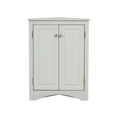 Triangle Bathroom Storage Cabinet With Adjustable Shelves, Freestanding Floor Cabinet For Home Kitchen - Gray