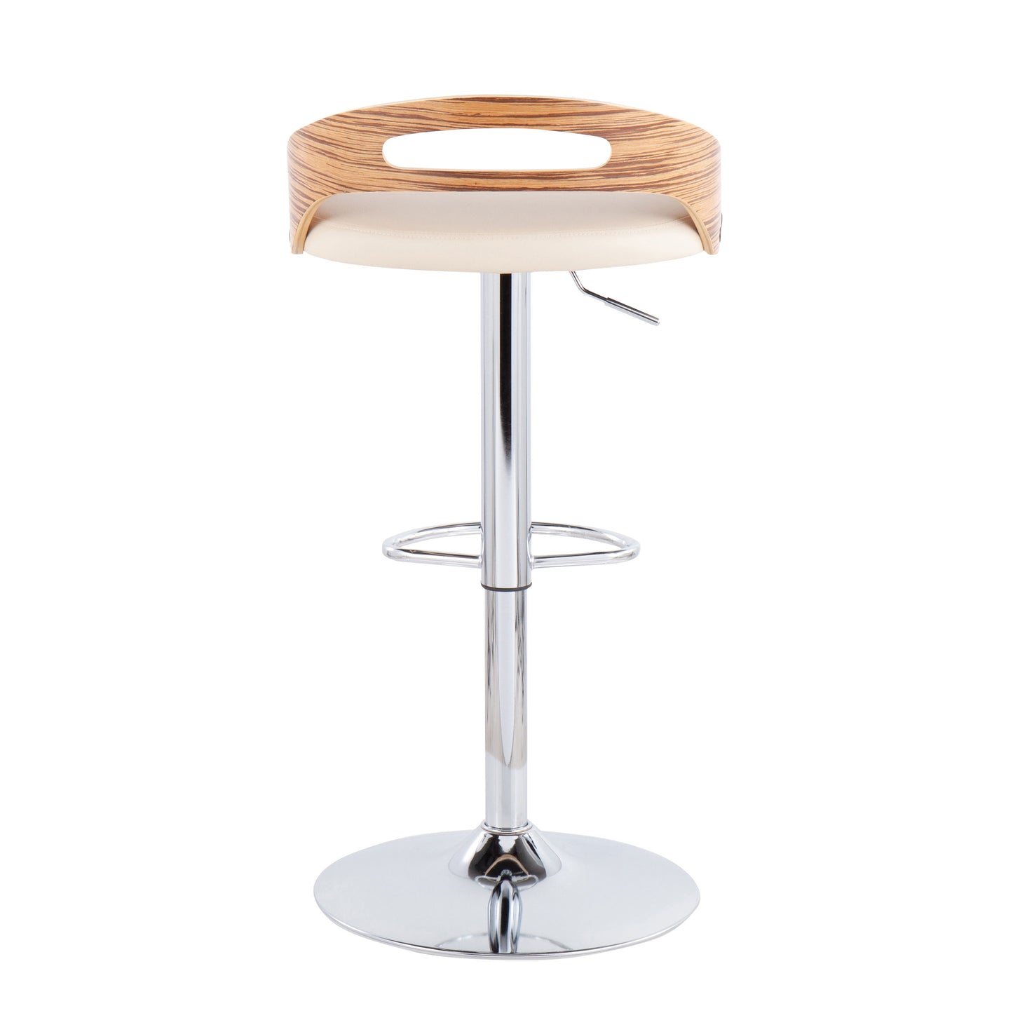 Cassis - Mid-Century Modern Adjustable Barstool With Swivel - Zebra / Cream