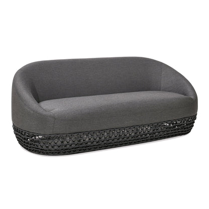 Willow - Upholstered Patio Deep Seating Sofa - Graphite Gray / Black