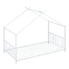 Twin Size Metal House Platform Bed - White
