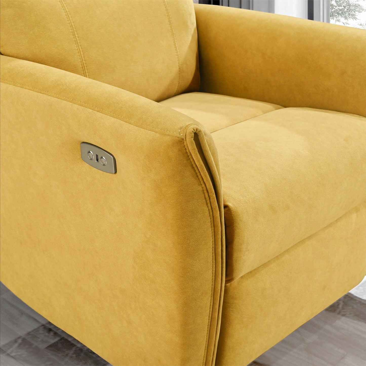 Asheville - Suede Recliner Chair - Dark Yellow