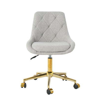 Modern Teddy Velvet Fabric Dining Chair With Gold Plated 5 Claw Legs - Gray