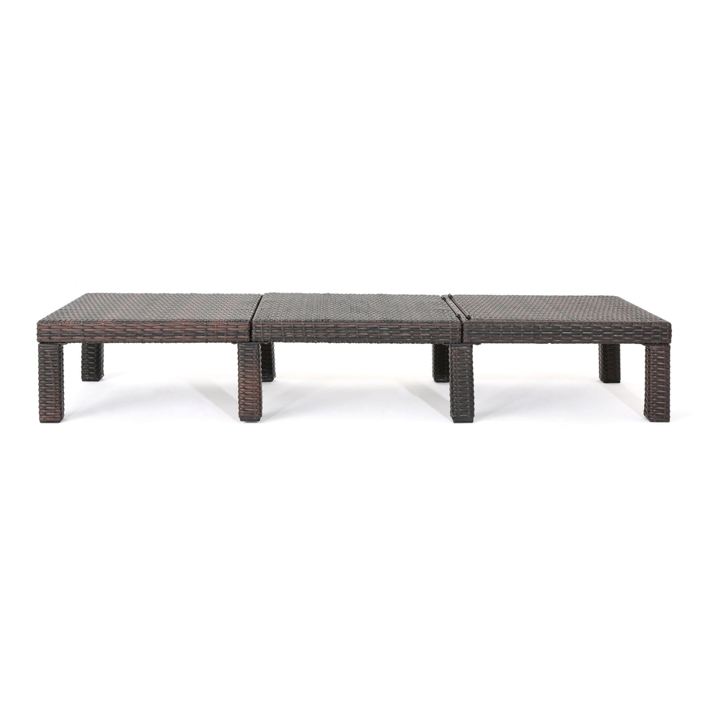 Outdoor Chaise Lounge With Wicker Design And Adjustable Backrest - Brown