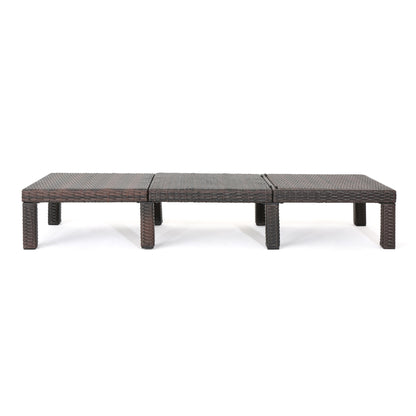 Outdoor Chaise Lounge With Wicker Design And Adjustable Backrest - Brown