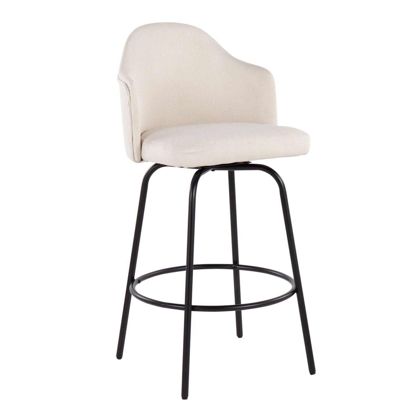 Ahoy - Contemporary Fixed Height Counter Stool (Set of 2) - Black / Cream