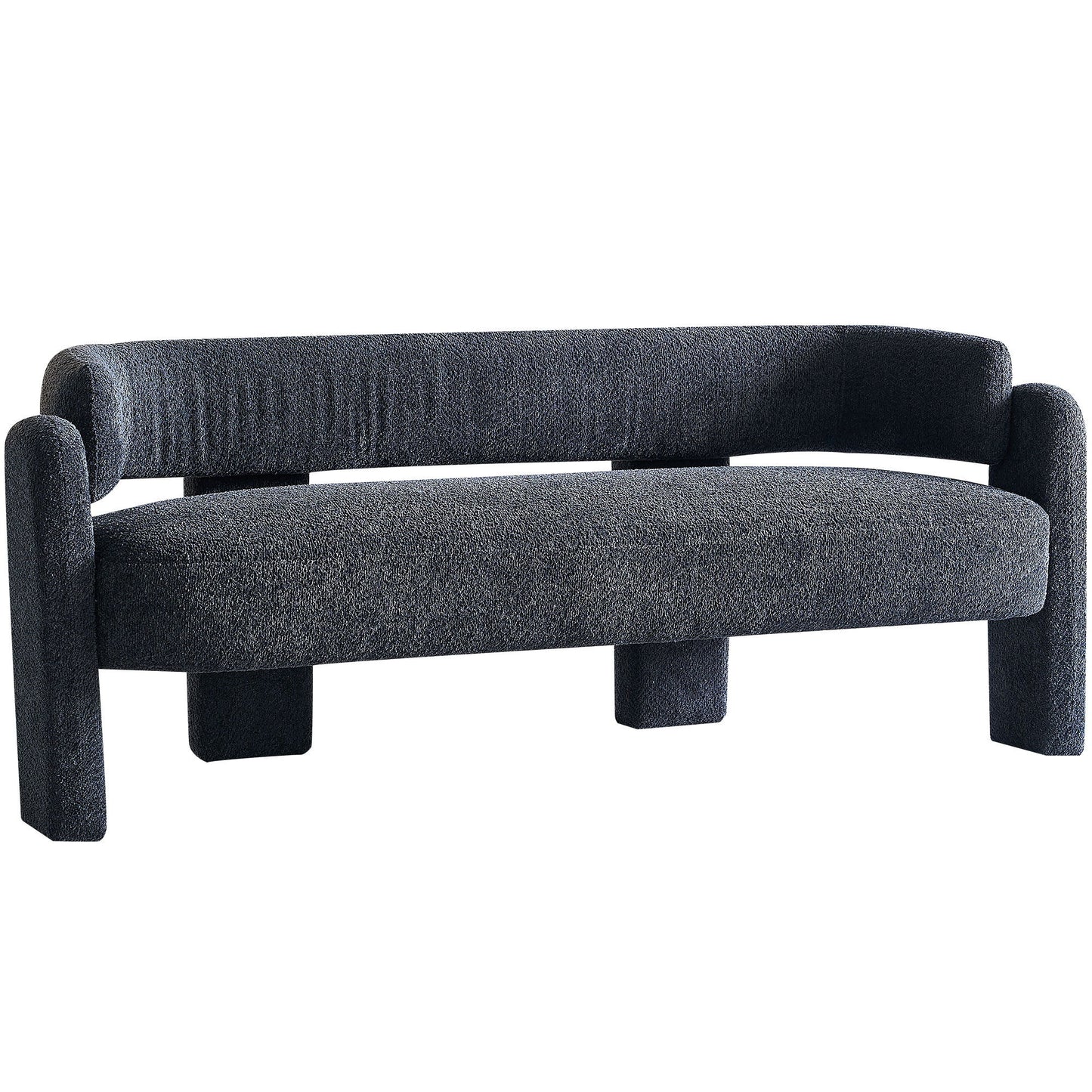 Boucle Upholstery Modern Sofa For Living Room - Dark Gray