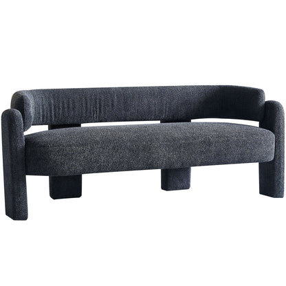 Boucle Upholstery Modern Sofa For Living Room - Dark Gray