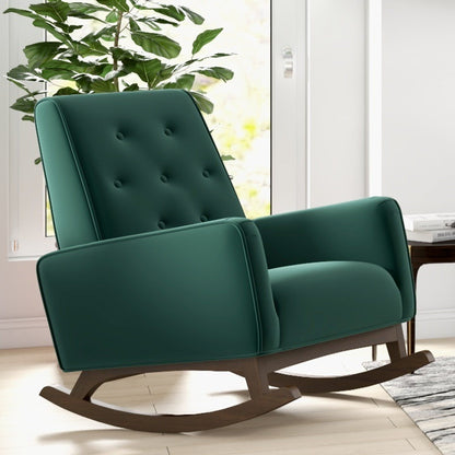 Demetrius - Solid Wood Rocking Chair - Green