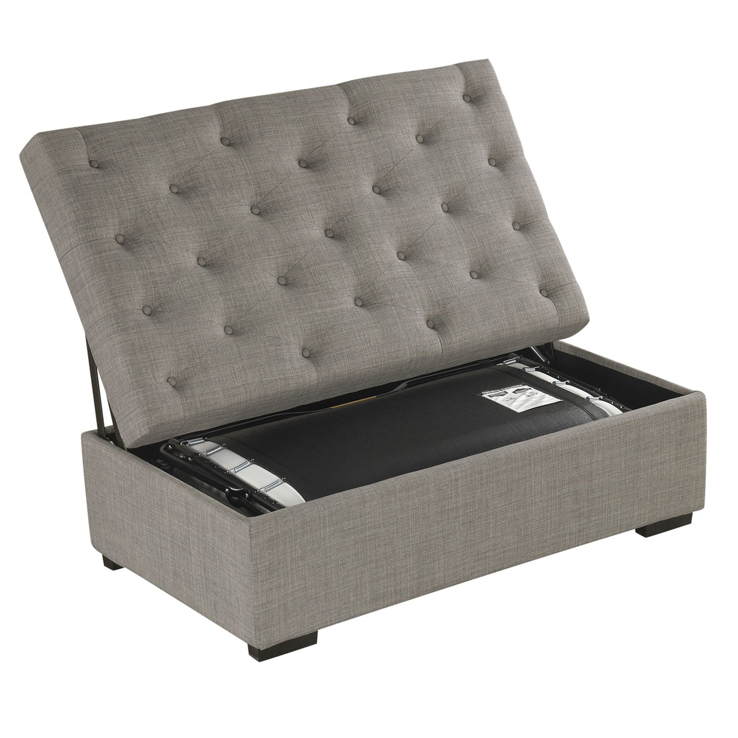 Convertible Ottoman Sleeper With Memory Mattress - Gray - Gray