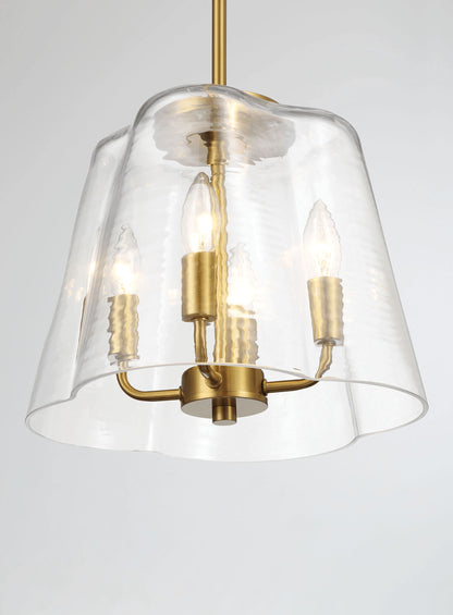 Soiree - 4 Candle Lights Pendant - Clear / Gold