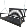 Front Porch Swing With Armrests For Outdoor Patio, Garden Yard, Backyard Or Sunroom - Black