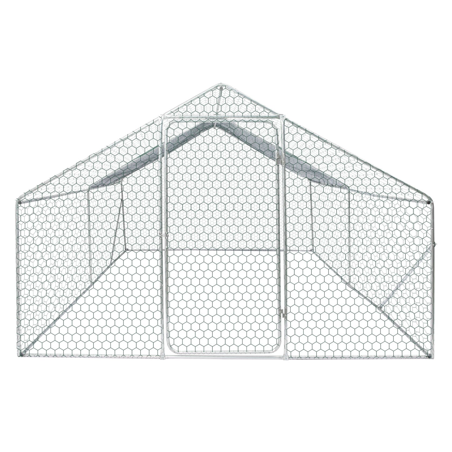 Xpt034 Outdoor Chicken Coop Metal Big Space - Silver Gray