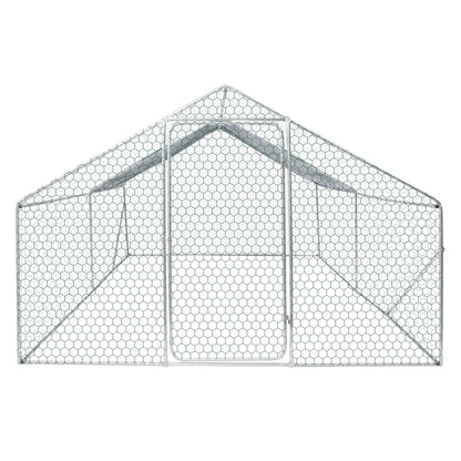 Xpt034 Outdoor Chicken Coop Metal Big Space - Silver Gray