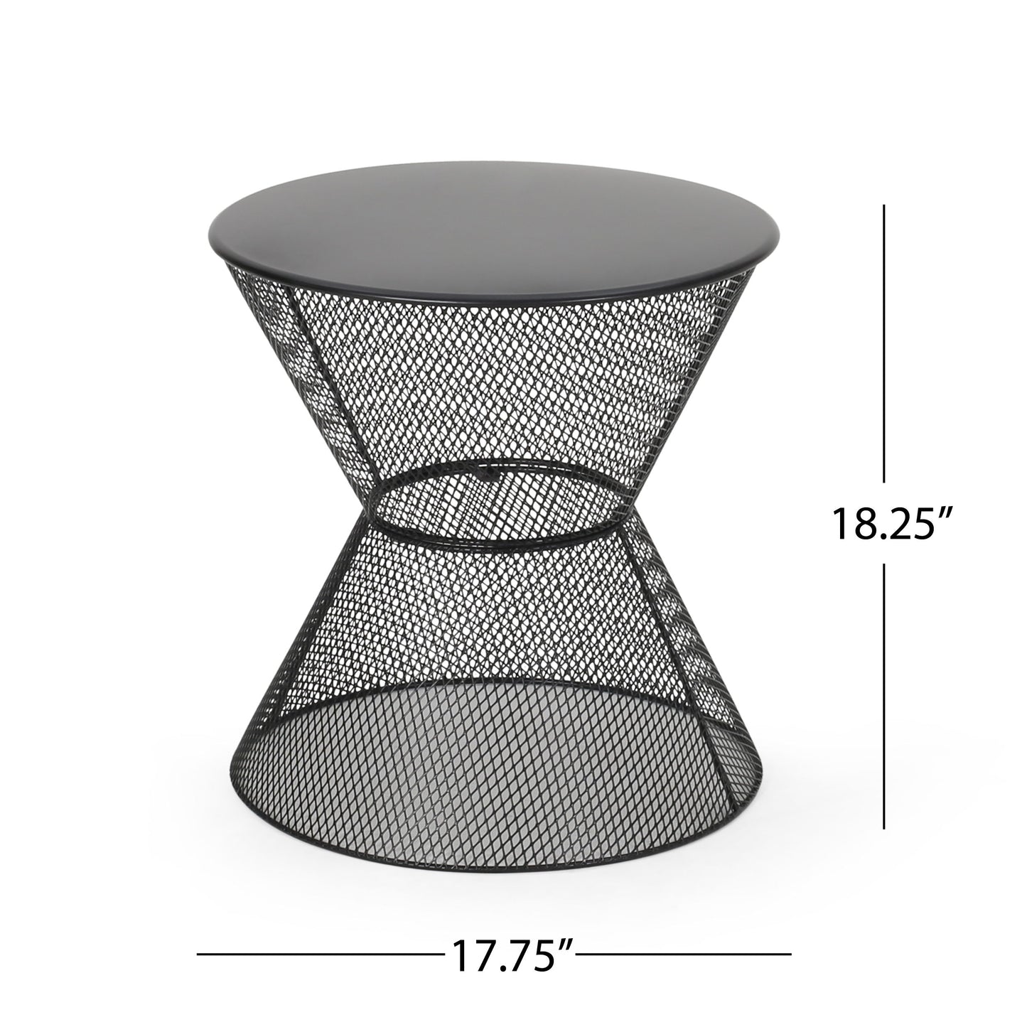 Nevada - Outdoor Side Table With Breezy Mesh Look - Matte Black