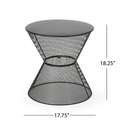 Nevada - Outdoor Side Table With Breezy Mesh Look - Matte Black