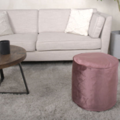 Shimon - Cylinder Pouf Ottoman Floor Cushion - Blush Pink