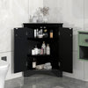 Triangle Bathroom Storage Cabinet With Adjustable Shelves, Freestanding Floor Cabinet For Home Kitchen - Black