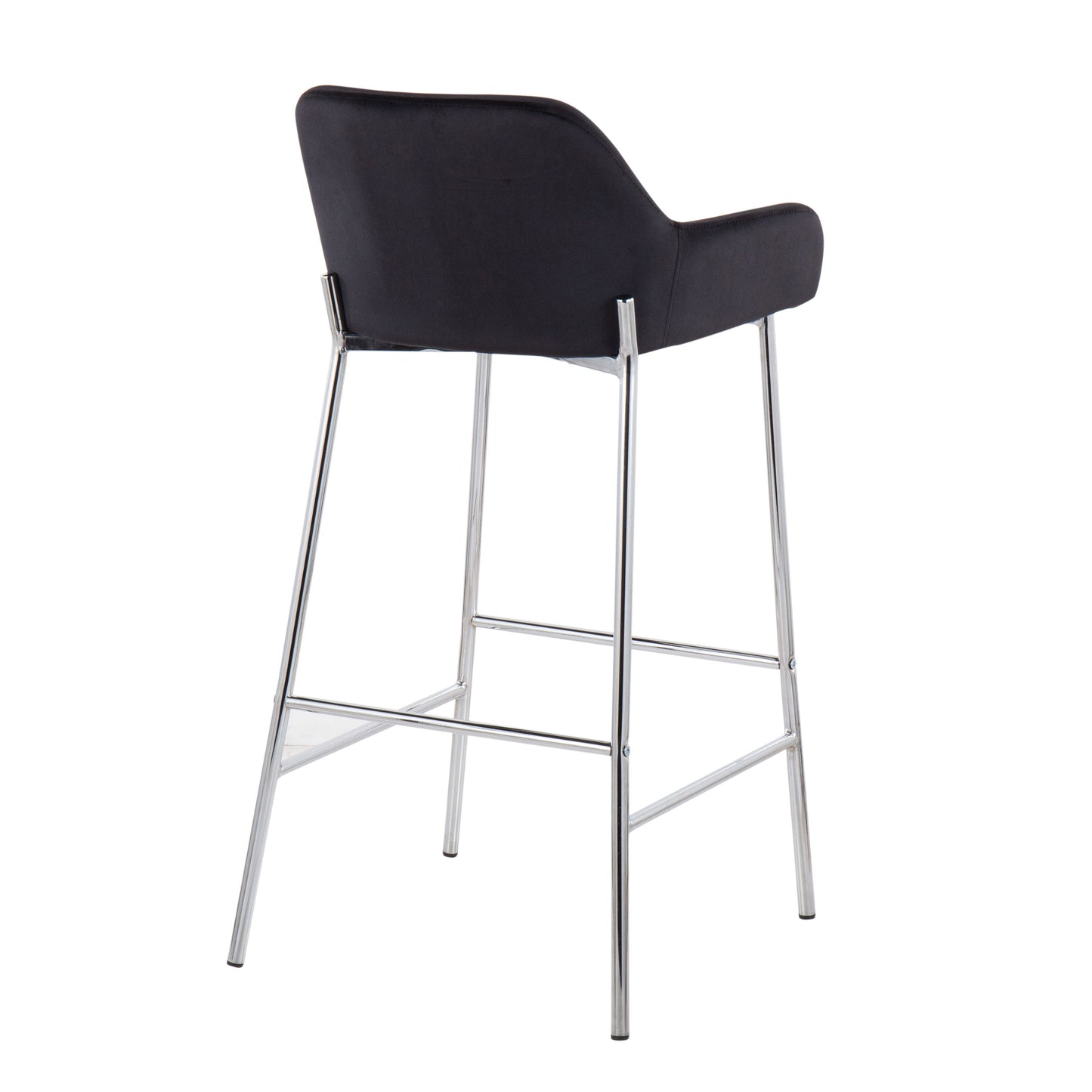 Daniella - Contemporary Fixed Height Bar Stool (Set of 2) - Chrome / Black