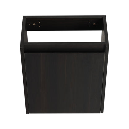 Modern 16" Bathroom Vanity Sink Combo With Ceramic Sink And Cabinet For Small Spaces - Black